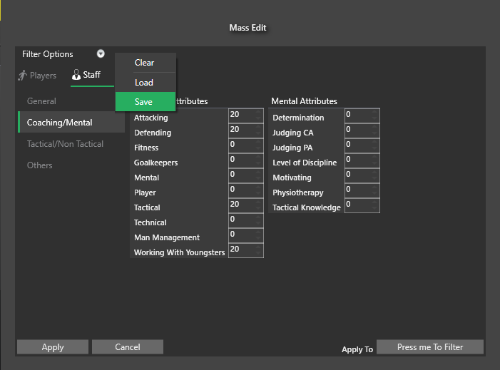 Edit Filter can't be saved