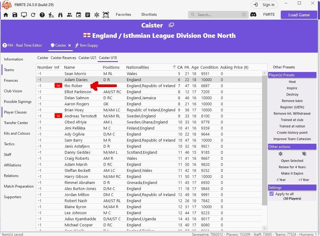 Incorrect datas change - FMRTE for Windows